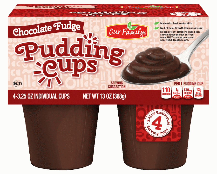 Our Family  chocolate fudge pudding cups, 4 3.25-oz. Full-Size Picture